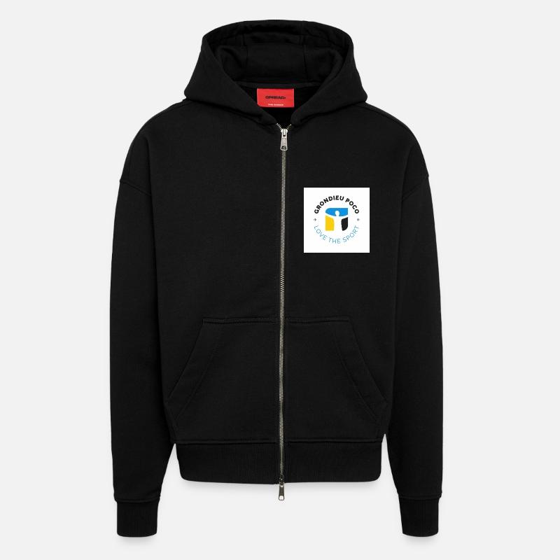 grondieu poco - Veste à capuche bio épaisse oversize fabriqué en UE - SOLID BLACK