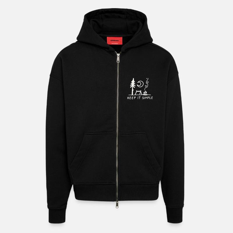 Garde ça simple - Veste à capuche bio épaisse oversize fabriqué en UE - SOLID BLACK