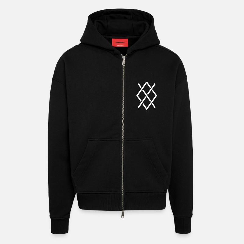 Couleur blanche Gungnir - Veste à capuche bio épaisse oversize fabriqué en UE - SOLID BLACK