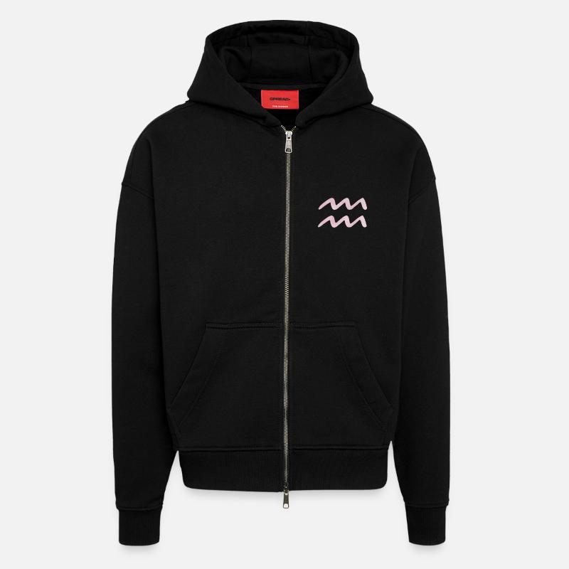 Wassermann Sternzeichen - Zip Hoodie - made by SPREAD - SOLID BLACK