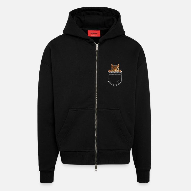 Eichhörnchen - Zip Hoodie - made by SPREAD - SOLID BLACK