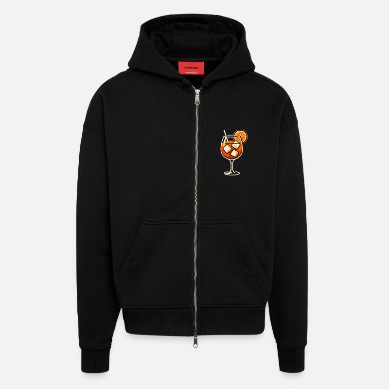 Party Spritz Glas Geschenkidee - Zip Hoodie - made by SPREAD - SOLID BLACK