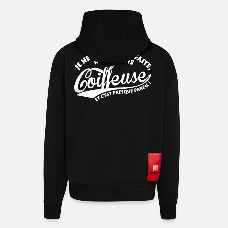 Parfaite Coiffeuse - Veste à capuche bio épaisse oversize fabriqué en UE - SOLID BLACK