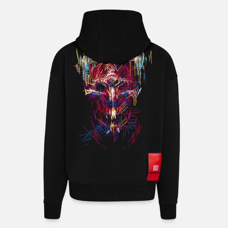 Halloween devil / Abstract - Zip Hoodie - made by SPREAD - SOLID BLACK