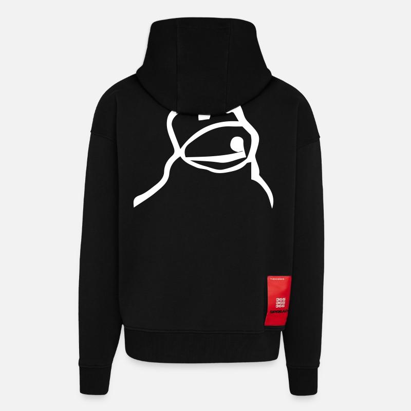 Flat Eric - Zip Hoodie - made by SPREAD - SOLID BLACK