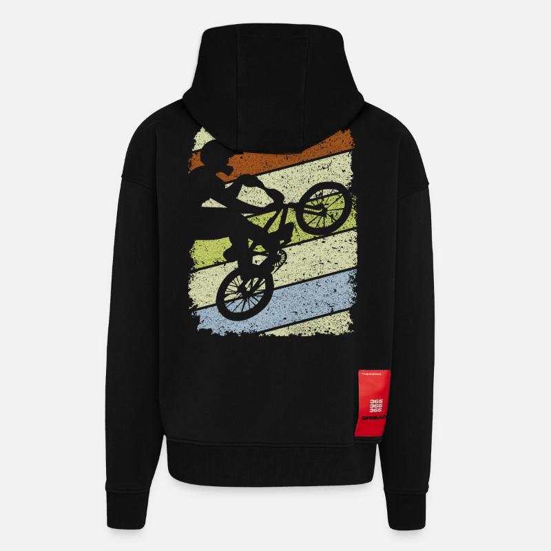 BMX - BMX Geschenkidee - BMX Rad - Zip Hoodie - made by SPREAD - SOLID BLACK