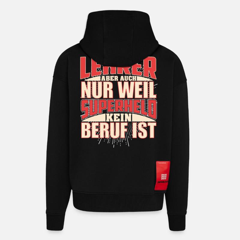 Lehrer Superheld - Zip Hoodie - made by SPREAD - SOLID BLACK