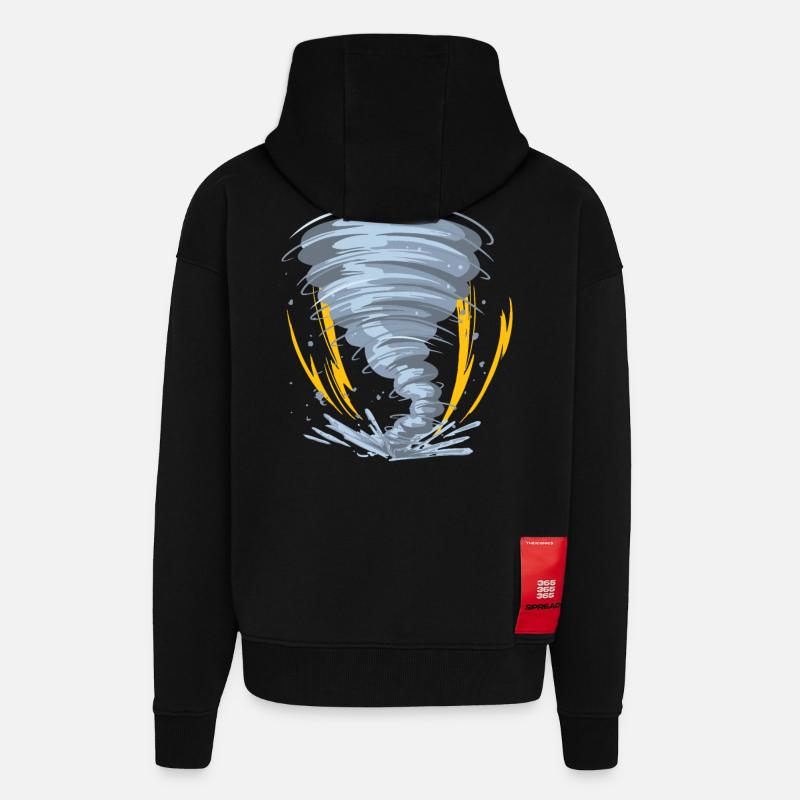 Tornado Hurricane Windsturm Geschenkidee - Zip Hoodie - made by SPREAD - SOLID BLACK