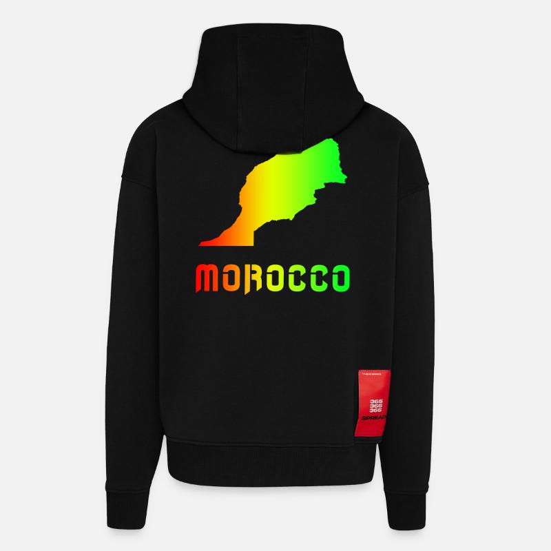 Morocco Rainbow Maps Design / Gift - Zip Hoodie - made by SPREAD - SOLID BLACK
