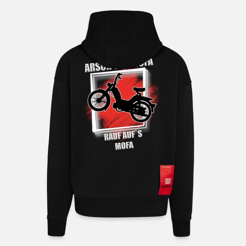 Arsch vom Sofa rauf aufs mofa - Zip Hoodie - made by SPREAD - SOLID BLACK