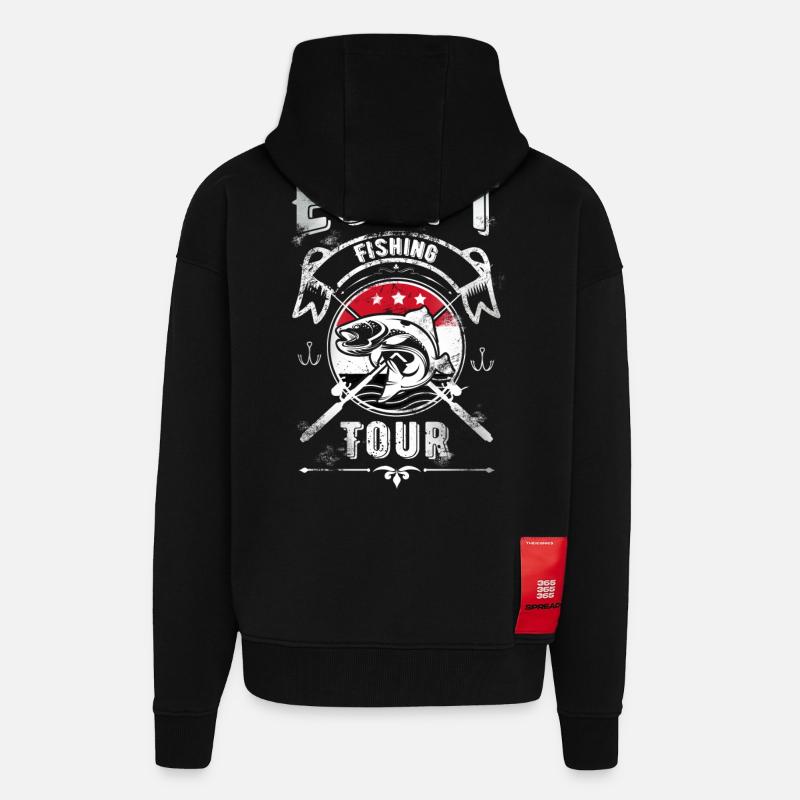 Excursion de pêche en Égypte - Veste à capuche bio épaisse oversize fabriqué en UE - SOLID BLACK