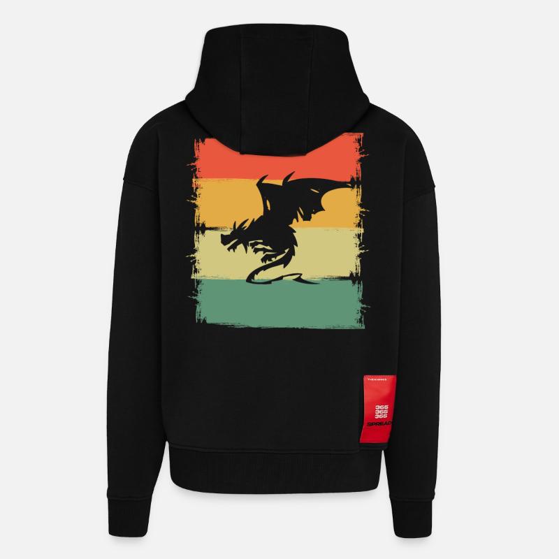 Drache Drachen - Zip Hoodie - made by SPREAD - SOLID BLACK