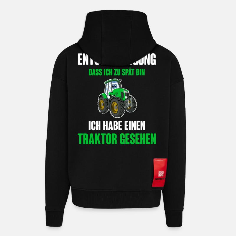 Traktor - Zip Hoodie - made by SPREAD - SOLID BLACK