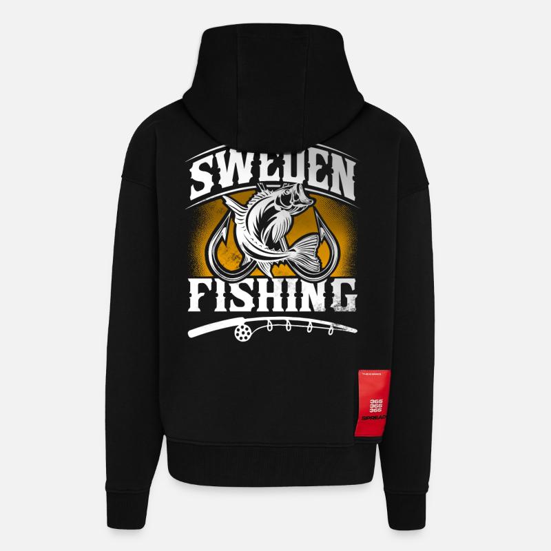 Suède Pêcheur pêcheur - Veste à capuche bio épaisse oversize fabriqué en UE - SOLID BLACK