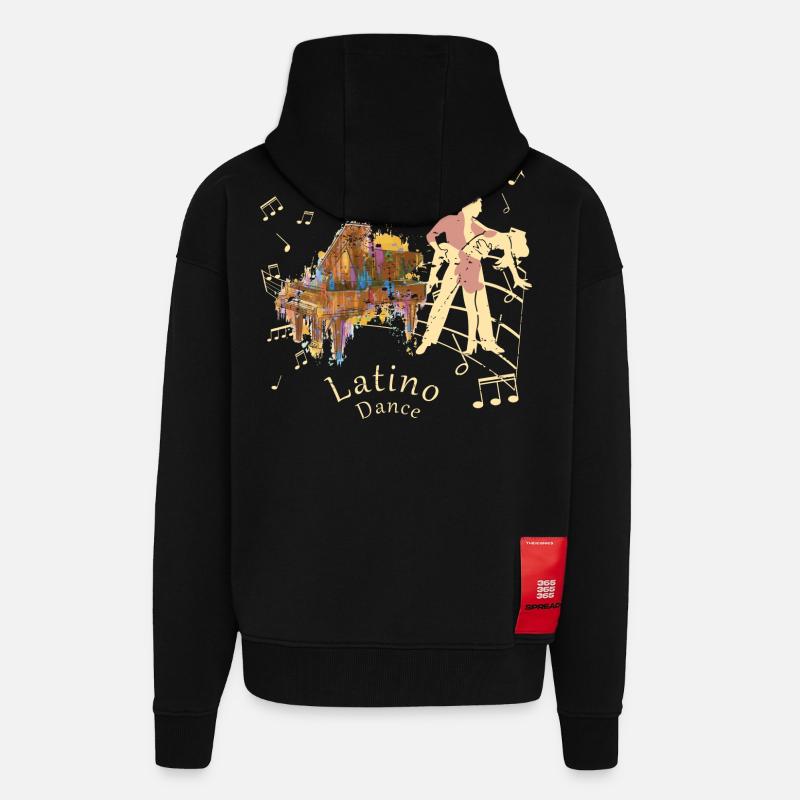 Danseuse latino - Veste à capuche bio épaisse oversize fabriqué en UE - SOLID BLACK