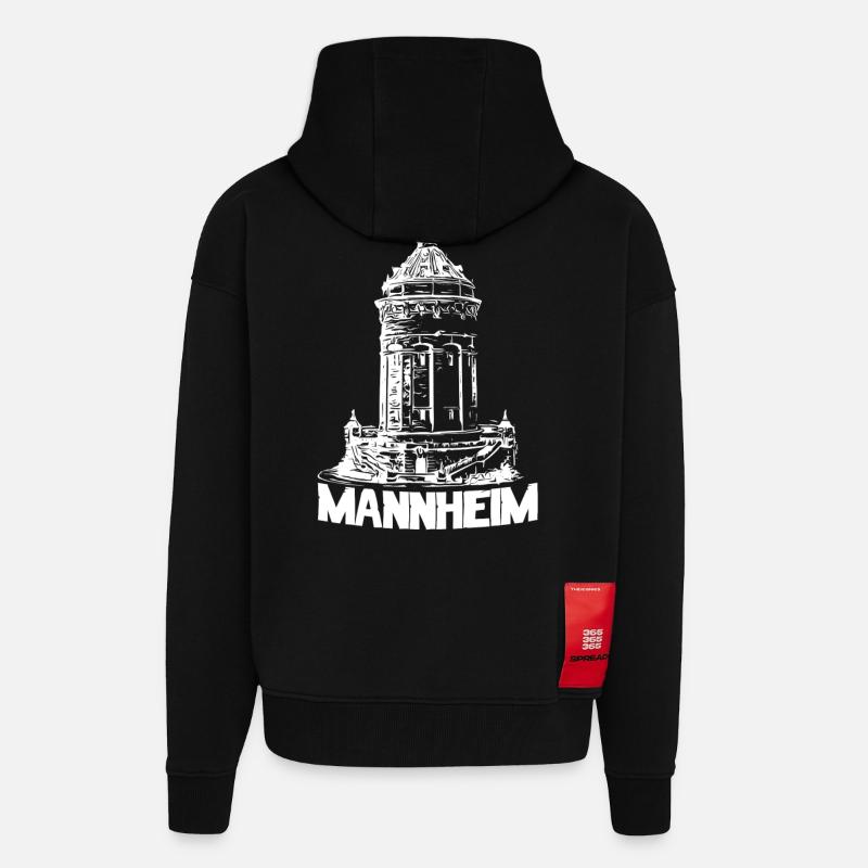 Mannheimer Wasserturm - Mannheim - Zip Hoodie - made by SPREAD - SOLID BLACK