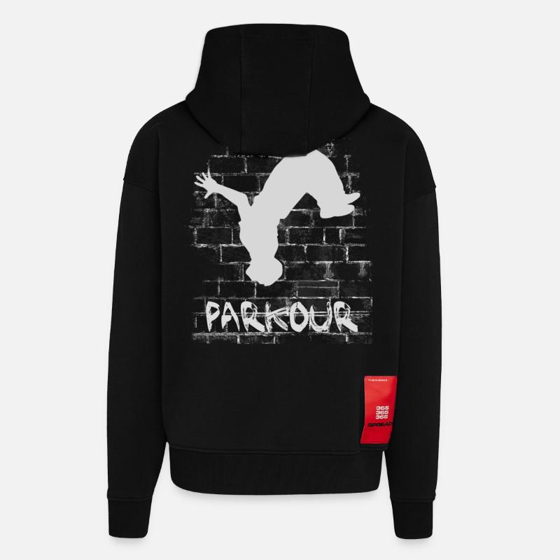 Parkour - Zip Hoodie - made by SPREAD - SOLID BLACK