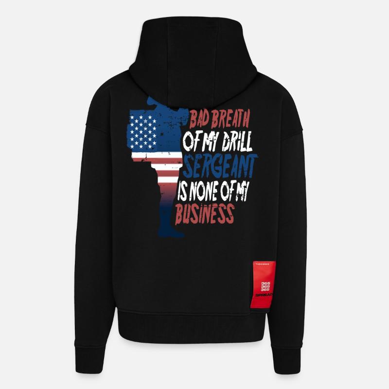 Drill Sergeant - Zip Hoodie - made by SPREAD - SOLID BLACK