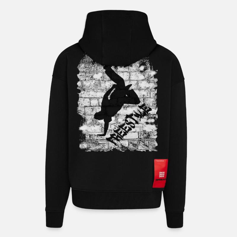 Nage libre - Veste à capuche bio épaisse oversize fabriqué en UE - SOLID BLACK