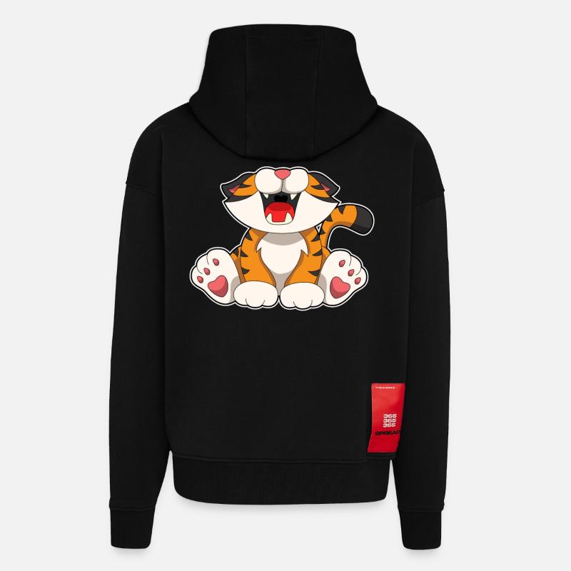 Brüllender Tiger - Zip Hoodie - made by SPREAD - SOLID BLACK
