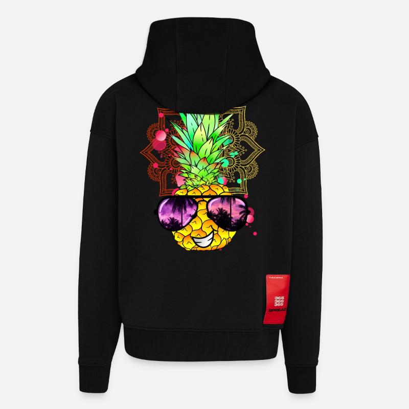 Pineapple Mandala - Zip Hoodie - made by SPREAD - SOLID BLACK