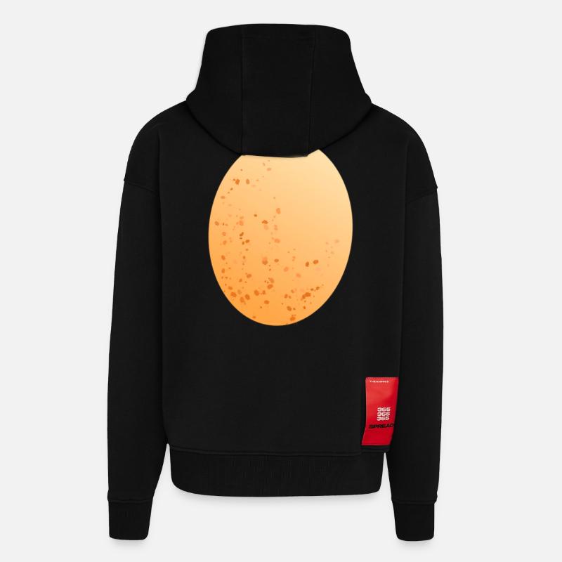 Egg chicken egg - Zip Hoodie - made by SPREAD - SOLID BLACK