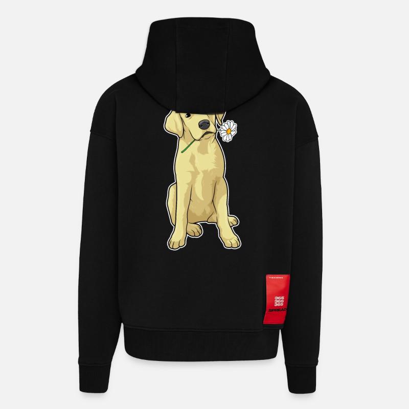 Labrador Gänseblümchen - Zip Hoodie - made by SPREAD - SOLID BLACK