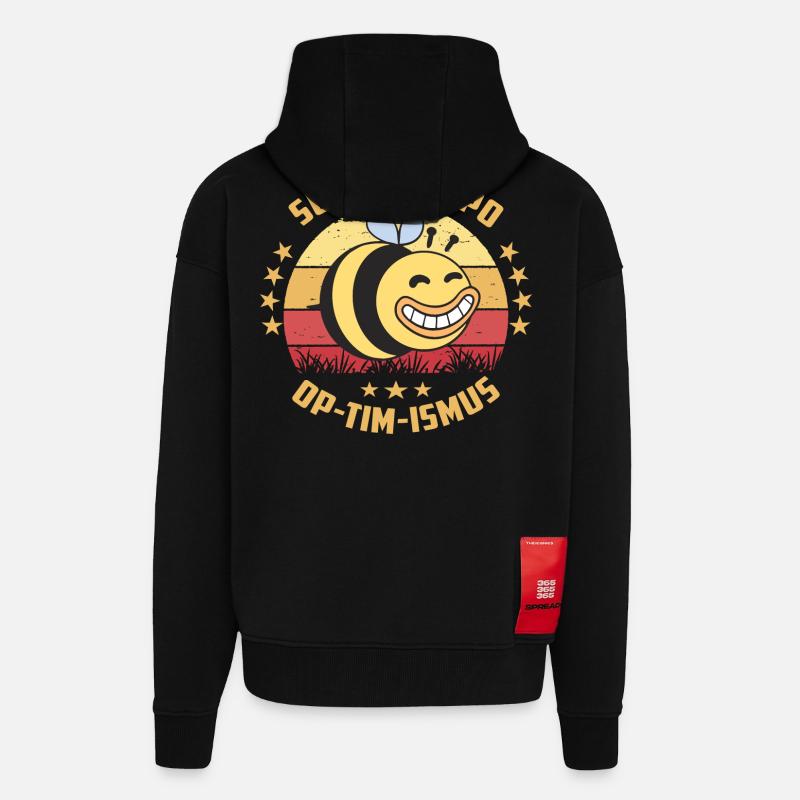 Optimismus oder Sumsi mit Po - Zip Hoodie - made by SPREAD - SOLID BLACK