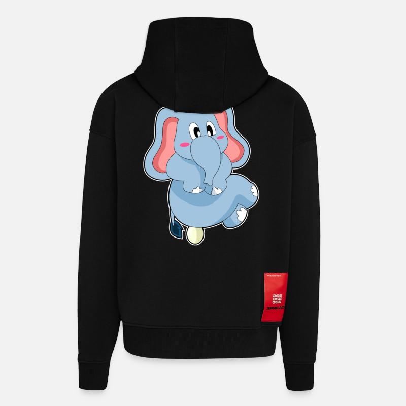 Oeuf d’éléphant - Veste à capuche bio épaisse oversize fabriqué en UE - SOLID BLACK