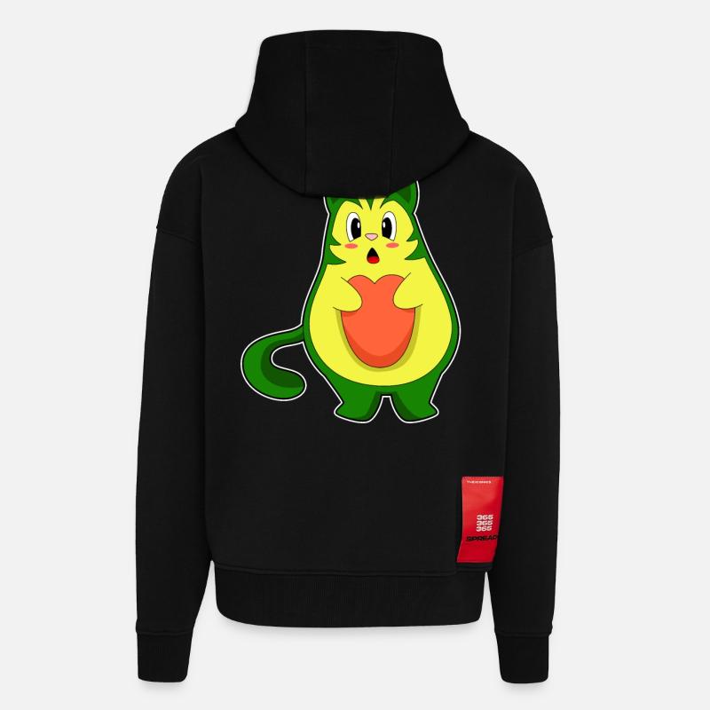 Avocat de chat - Veste à capuche bio épaisse oversize fabriqué en UE - SOLID BLACK