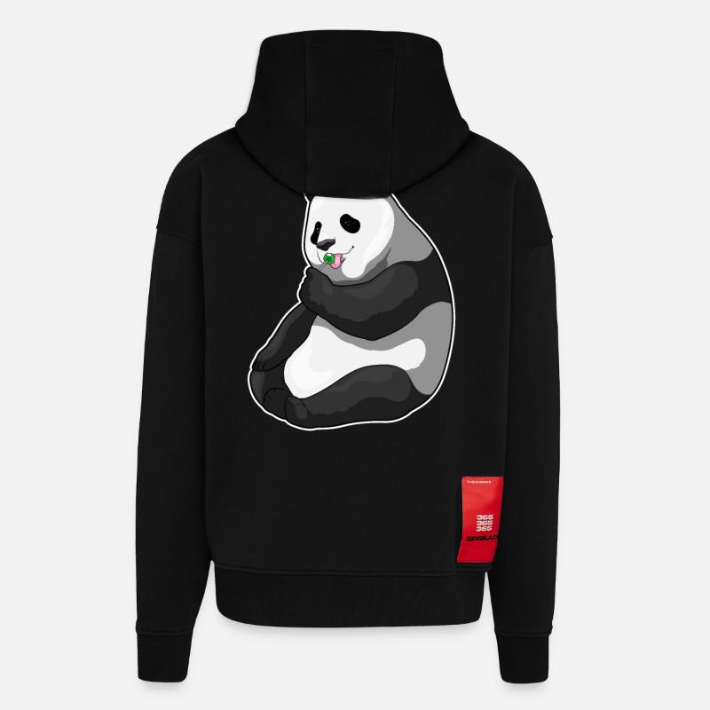 Panda Lutscher - Zip Hoodie - made by SPREAD - SOLID BLACK