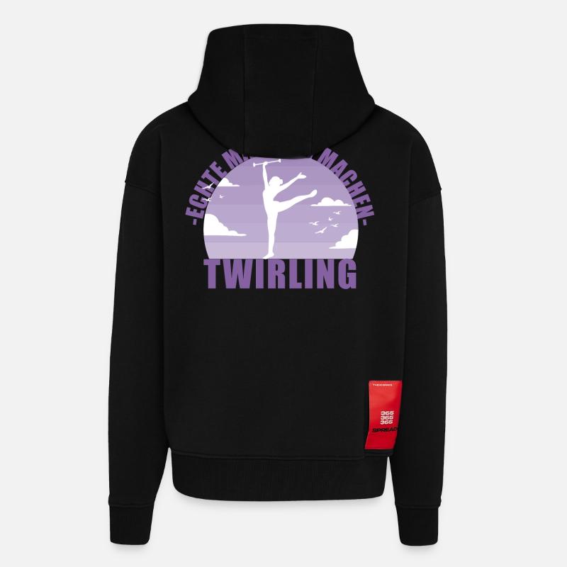 Echte Mädchen machen Twirling - Zip Hoodie - made by SPREAD - SOLID BLACK