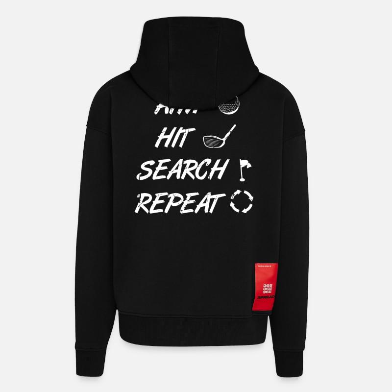 Aim Beat Search Répéter Golf - Veste à capuche bio épaisse oversize fabriqué en UE - SOLID BLACK