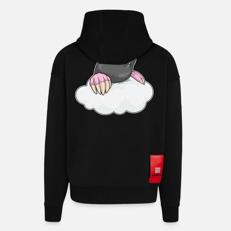 Mole clouds - Zip Hoodie - made by SPREAD - SOLID BLACK