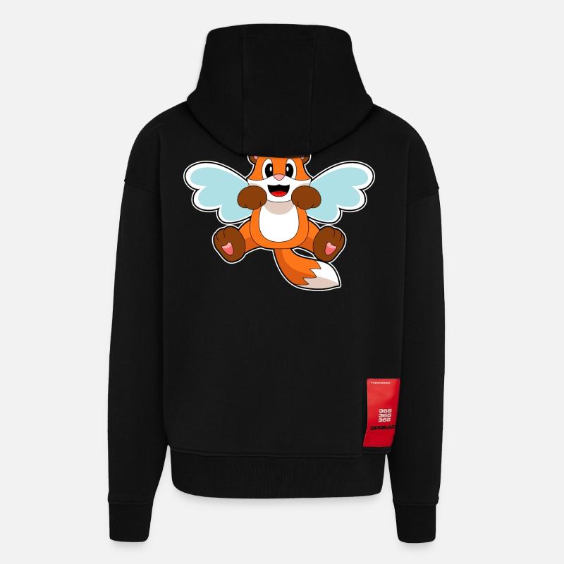 Fox Angel - Veste à capuche bio épaisse oversize fabriqué en UE - SOLID BLACK