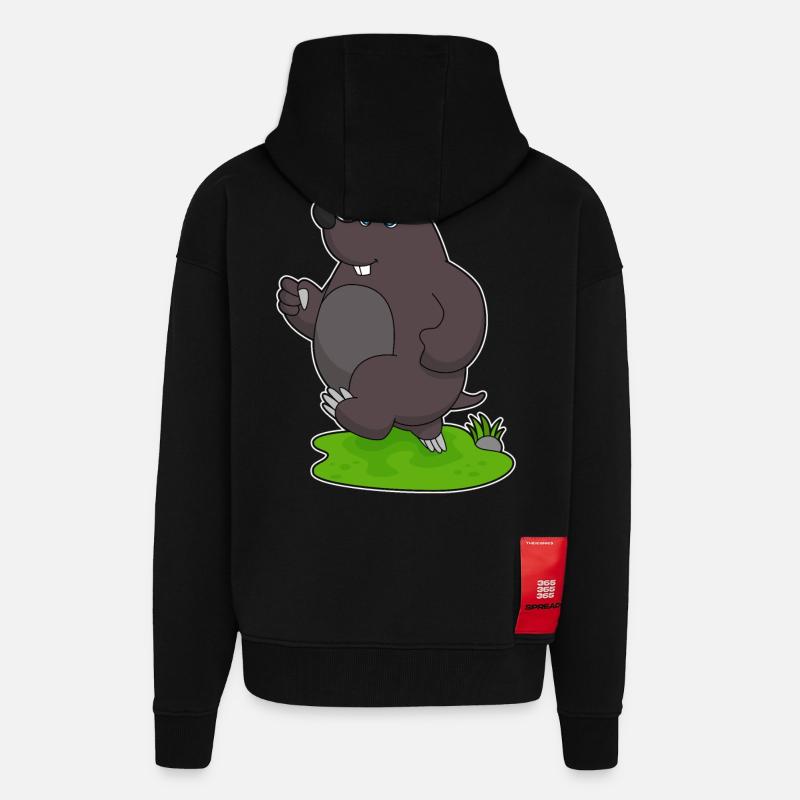 Mole Jogger Jogging - Veste à capuche bio épaisse oversize fabriqué en UE - SOLID BLACK