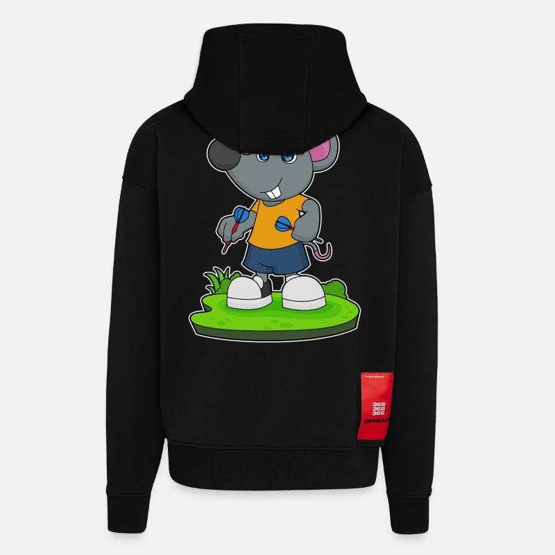 Maus Dart Dartpfeil - Zip Hoodie - made by SPREAD - SOLID BLACK