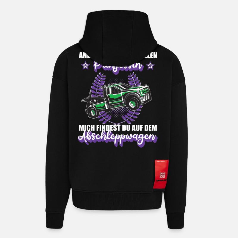 Abschleppwagen Abschleppdienst Mädchen Geschenk - Zip Hoodie - made by SPREAD - SOLID BLACK