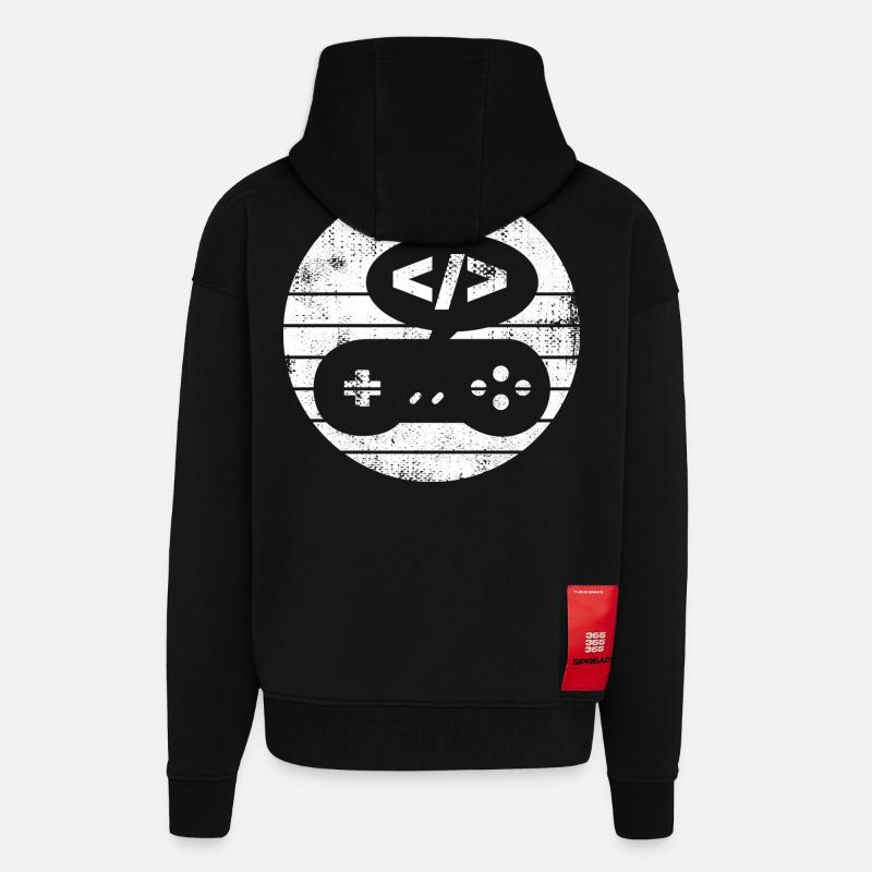 Game Developer - Zip Hoodie - made by SPREAD - SOLID BLACK