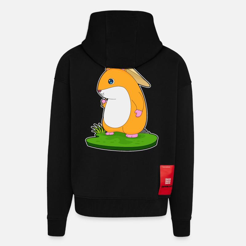 Hamster Regen Regenschirm - Zip Hoodie - made by SPREAD - SOLID BLACK