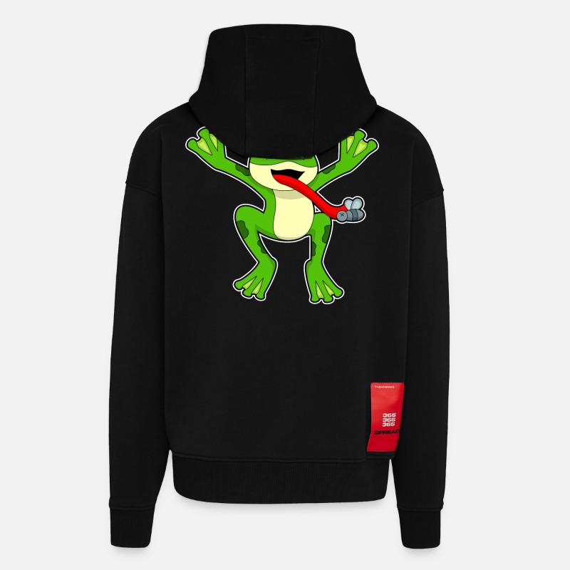 Frosch Fliege - Zip Hoodie - made by SPREAD - SOLID BLACK