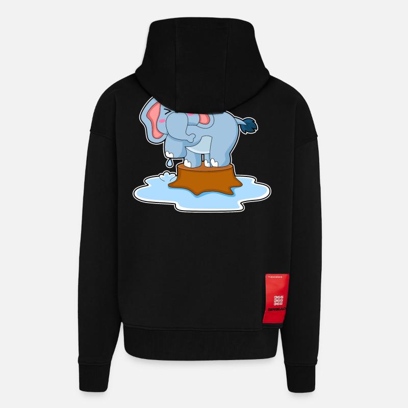 Eau d’éléphant - Veste à capuche bio épaisse oversize fabriqué en UE - SOLID BLACK