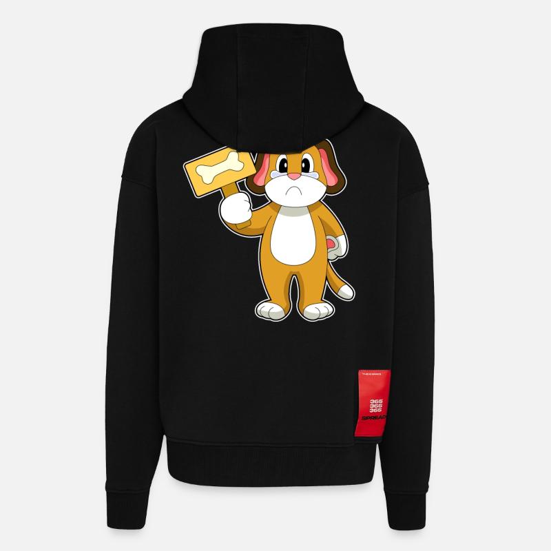Os de chien - Veste à capuche bio épaisse oversize fabriqué en UE - SOLID BLACK
