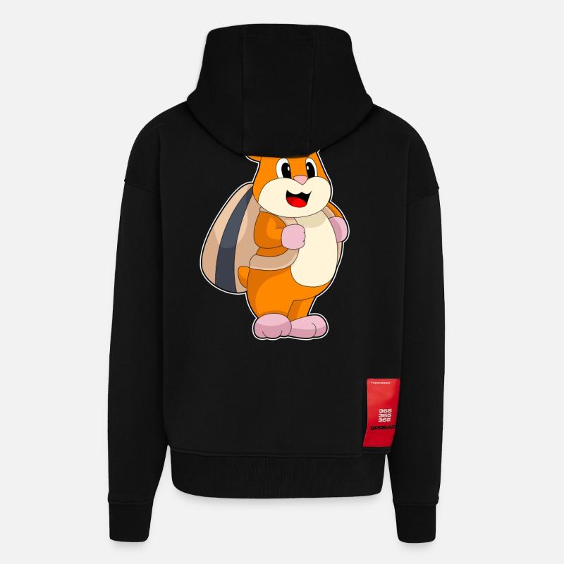 Hamster Samen Rucksack - Zip Hoodie - made by SPREAD - SOLID BLACK