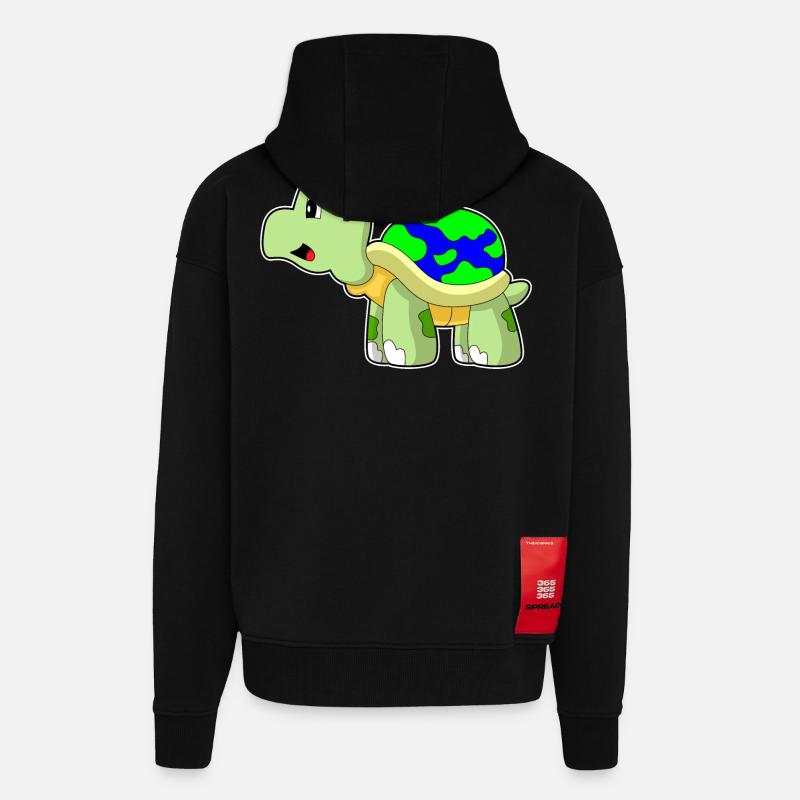 Schildkröte Erde - Zip Hoodie - made by SPREAD - SOLID BLACK