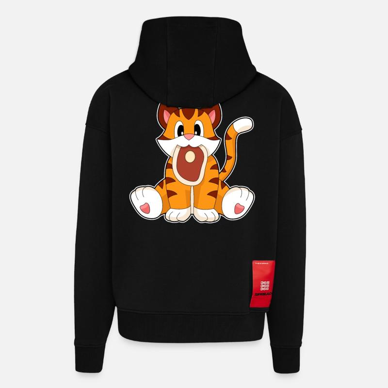 Tiger Fleisch - Zip Hoodie - made by SPREAD - SOLID BLACK