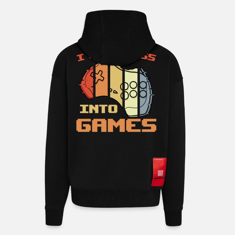 Blague de programmeur de jeu - Veste à capuche bio épaisse oversize fabriqué en UE - SOLID BLACK