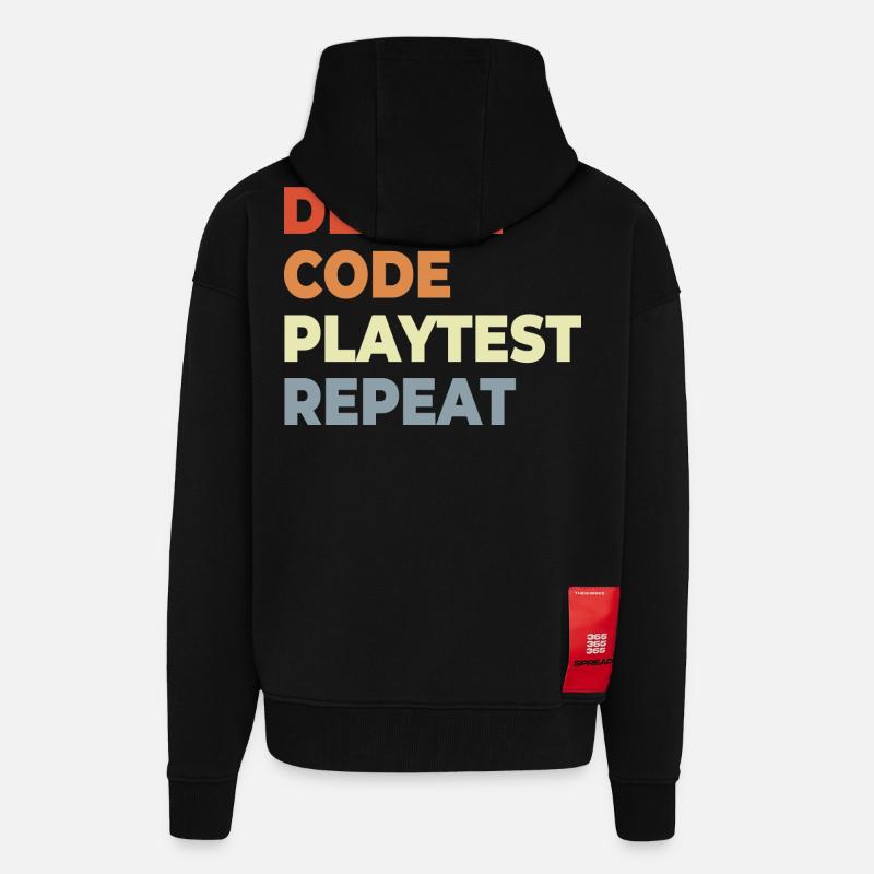 Game Development Workflow - Zip Hoodie - made by SPREAD - SOLID BLACK