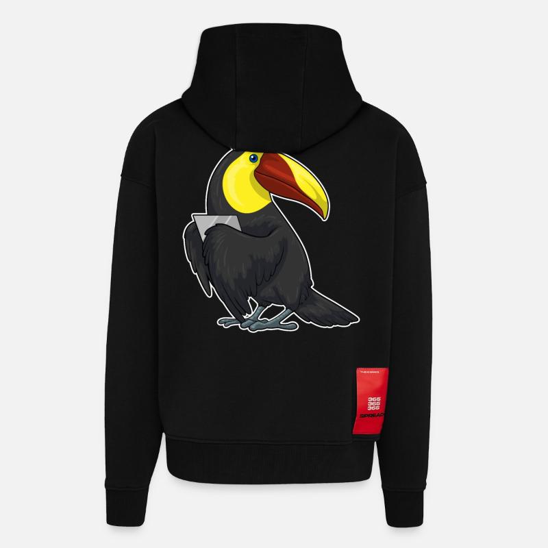 Bloc-notes de Toucan Nurse - Veste à capuche bio épaisse oversize fabriqué en UE - SOLID BLACK