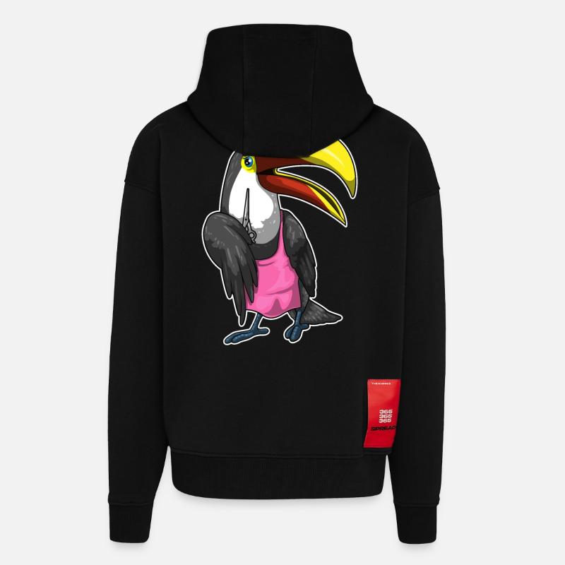 Ciseaux de coiffure Toucan - Veste à capuche bio épaisse oversize fabriqué en UE - SOLID BLACK